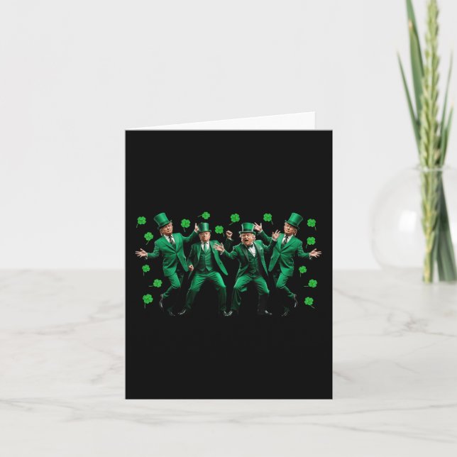Funny Trump Dance St. Patricks Day Pyjamas Ymca Tr Card (Front)
