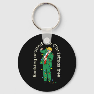 Funny Trump Dance With Light Rocking Around Christ Key Ring