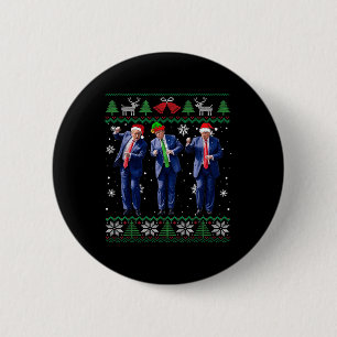 Funny Trump Dance Xmas President 47 Usa Christmas 6 Cm Round Badge