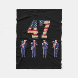 Funny Trump Dancing America 47 Trump Dance Men Wom Fleece Blanket
