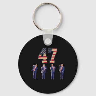 Funny Trump Dancing America 47 Trump Dance Men Wom Key Ring