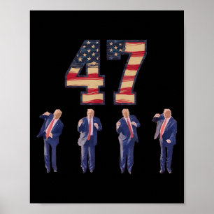 Funny Trump Dancing America 47 Trump Dance Men Wom Poster