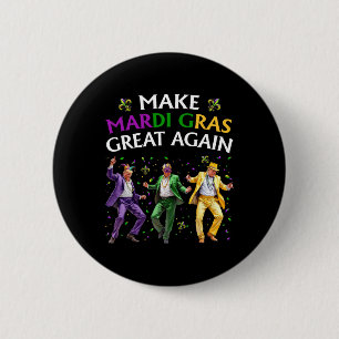 Funny Trump Dancing Make Mardi Gras Great Again  6 Cm Round Badge