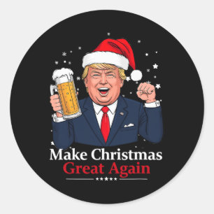 Funny Trump Drink Beer Classic Round Sticker