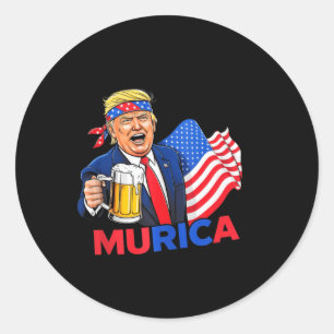 Funny Trump Drink Beer Tees Make Christmas 2024 Gr Classic Round Sticker