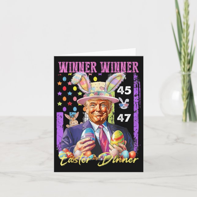 Funny Trump Easter Winner Winner Easter Dinner Rab Card (Front)