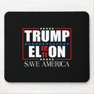 Funny Trump Election Usa Flag Trump Elon Save Amer Mouse Pad