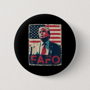Funny Trump Fafo F Around Find Out Retro Us Flag  6 Cm Round Badge