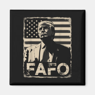 Funny Trump Fafo Retro American Flag  Magnet