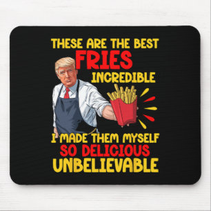 Funny Trump Fast Food Humour Fries Election 2024 B Mouse Pad