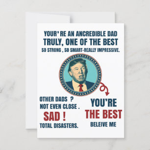 Funny trump father's day gift postcard