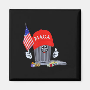 Funny Trump Garbage Can Cartoon Character American Magnet