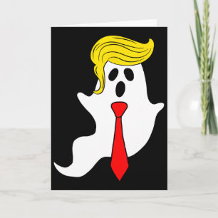 Funny Trump Ghost Trump Hair Halloween Donald Trum Card