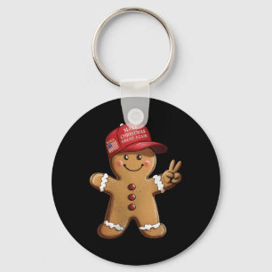 Funny Trump Gingerbread Man Make Christmas Great A Key Ring