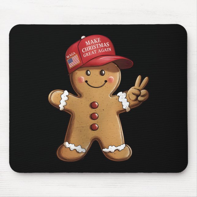 Funny Trump Gingerbread Man Make Christmas Great A Mouse Pad (Front)