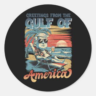 Funny Trump Gulf Of Us America 2025 Trump Merchand Classic Round Sticker