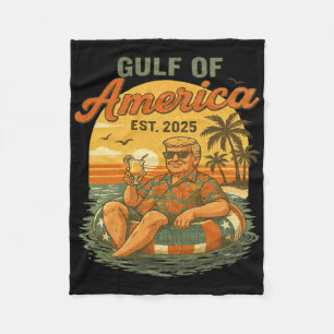 Funny Trump Gulf Of Us America 2025 Trump Merchand Fleece Blanket