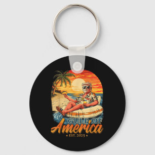 Funny Trump Gulf Of Us America Est 2025  Key Ring