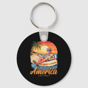 Funny Trump Gulf Of Us America Est 2025  Key Ring