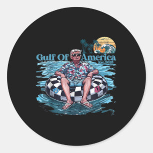 Funny Trump Gulf Of Us America Est 2025 Retro Classic Round Sticker
