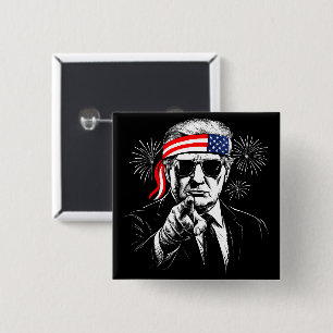 Funny Trump Gulf Of USA America 2025 4th Of July 15 Cm Square Badge