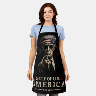 Funny Trump Gulf Of USA America 2025 4th Of July Apron