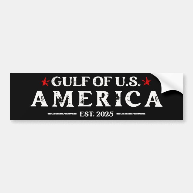Funny Trump Gulf Of USA America 2025 4th Of July Bumper Sticker (Front)