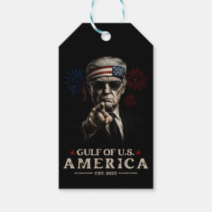 Funny Trump Gulf Of USA America 2025 4th Of July Gift Tags