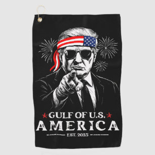 Funny Trump Gulf Of USA America 2025 4th Of July Golf Towel