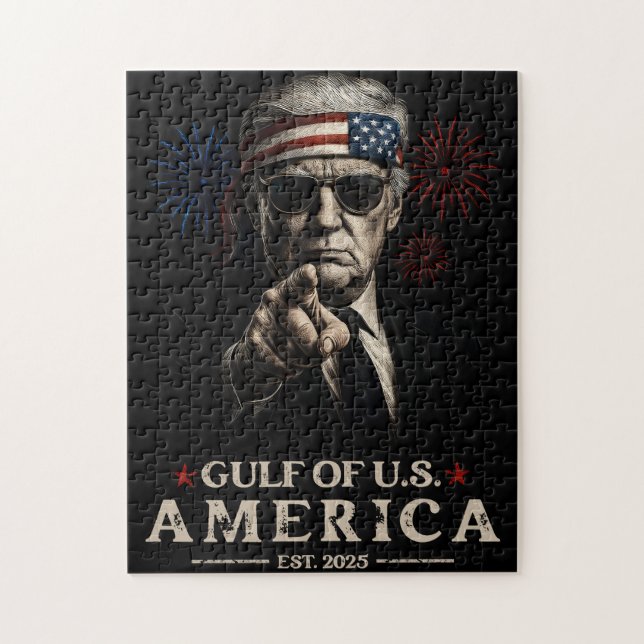 Funny Trump Gulf Of USA America 2025 4th Of July Jigsaw Puzzle (Vertical)