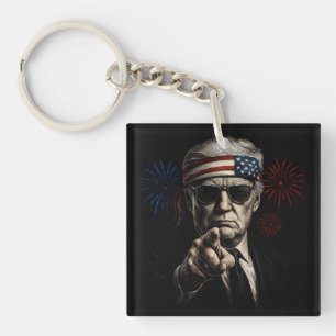 Funny Trump Gulf Of USA America 2025 4th Of July Key Ring