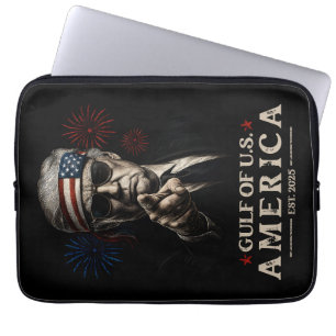 Funny Trump Gulf Of USA America 2025 4th Of July Laptop Sleeve