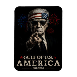 Funny Trump Gulf Of USA America 2025 4th Of July Magnet