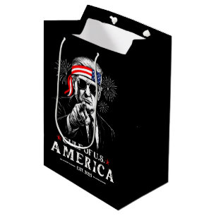Funny Trump Gulf Of USA America 2025 4th Of July Medium Gift Bag