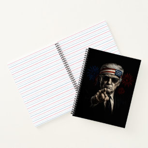 Funny Trump Gulf Of USA America 2025 4th Of July Notebook