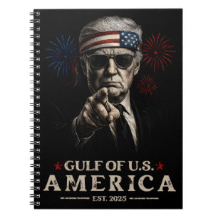 Funny Trump Gulf Of USA America 2025 4th Of July Notebook