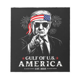 Funny Trump Gulf Of USA America 2025 4th Of July Notepad