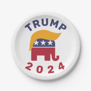 Funny trump hair Paper Plate