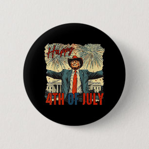 Funny Trump Happy 4th Of July Independence Day  6 Cm Round Badge