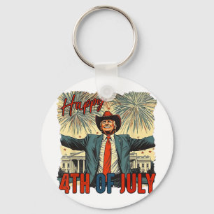 Funny Trump Happy 4th Of July Independence Day  Key Ring