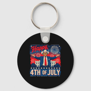 Funny Trump Happy 4th Of July  Key Ring