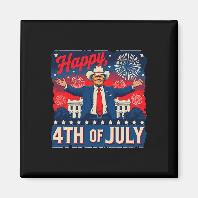 Funny Trump Happy 4th Of July  Magnet (Front)