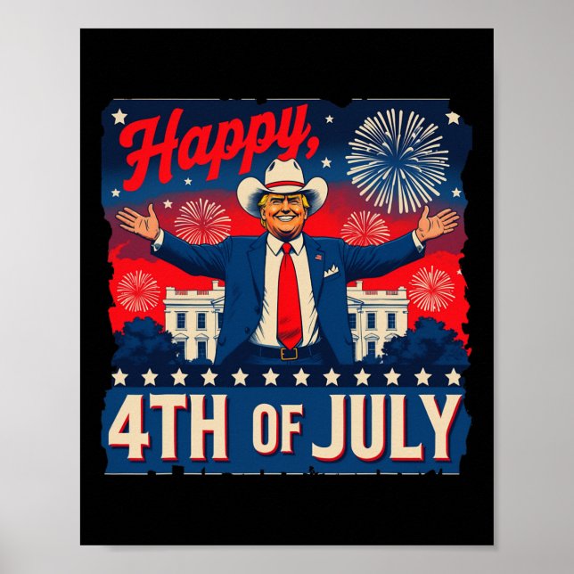 Funny Trump Happy 4th Of July  Poster (Front)
