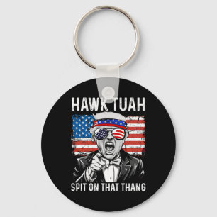 Funny Trump Hawk Tuah - Spit On That Thang Meme Key Ring