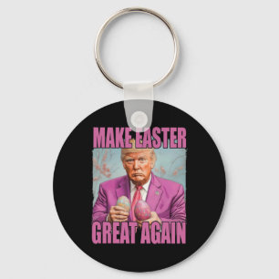 Funny Trump Hold Eggs Make Easter Great Again Key Ring