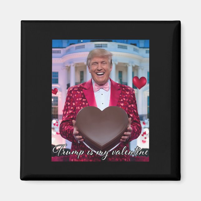 Funny Trump Hugging Chocolate Heart February 14th  Magnet (Front)