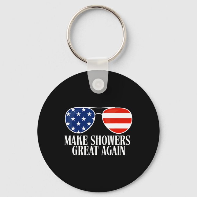 Funny Trump Humour Make Shower Grear Again  Key Ring (Front)