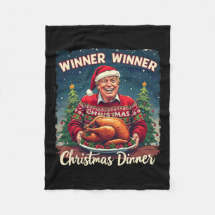 Funny Trump Humour Men Women Winner Winner Christm Fleece Blanket