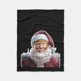 Funny Trump I'll Be Home For Christmas Funny Trump Fleece Blanket