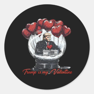 Funny Trump Is My Valentine Ugly Sweaters Trump Va Classic Round Sticker